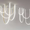 Modern Ceiling Light Fixture with Curved LED Arms for Contemporary Home Decor