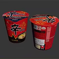 Shin Ramyun Instant Cup Noodles With Red Packaging And Korean Characters