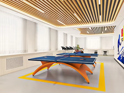 Workers' Activity Room Fitness Room Billiards Room Fitness Equipment Table Tennis Entertainment Room Workers' Entertainment Room 3d model