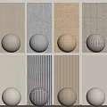 Different Textured Wall Panels And Spherical Decor Items In Neutral Tones 3d model