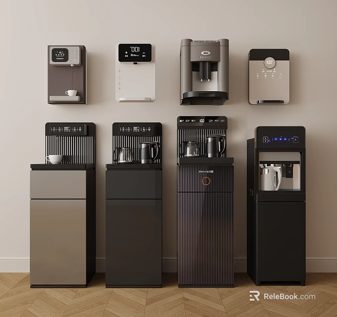 Modern Stylish Household Appliances With Wall Mounted Floor Standing Designs In Black Grey White 3d model 