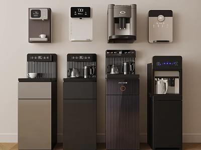 Modern Stylish Household Appliances With Wall Mounted Floor Standing Designs In Black Grey White 3d model