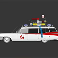 Functional Ghostbusters Themed Car With Roof Equipment And Iconic Logo