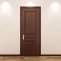 Light Colored Hinged Door with Golden Handle in Modern Minimalist Design