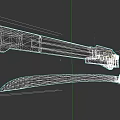 Futuristic Mechanical Weapon Set With Long Gun And Curved Sword Design