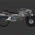 Futuristic Motorcycle With Metallic Body Detailed Mechanical Structure And Blue Wheel Lights