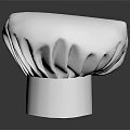 White Chef Hat With Elegant Pleated Top Design On Sleek Reflective Surface Soft Fabric 3d model