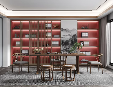 New Chinese Tea Room 3d model