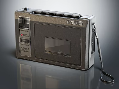 CRAIG Vintage Portable Radio Speaker With Hand Strap And Control Knobs 3d model