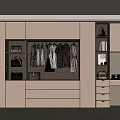 Modern Wardrobe Interior Design with Hanging Clothes Drawers and Dressing Table Mirror