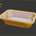 Rectangular Aluminum Foil Food Container Set With White Lid And Golden Base For Food Storage