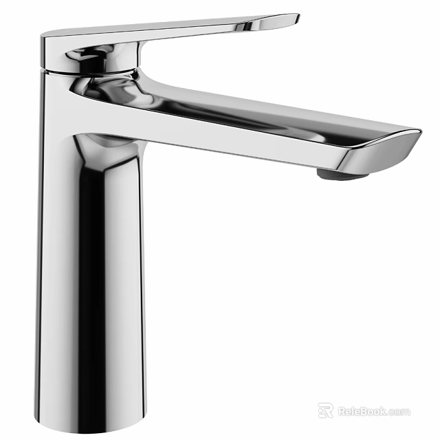 Modern Chrome Faucet With Sleek Design And Smooth Polished Finish 3d model 
