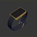 Modern Stylish Smart Bracelet With Blue Strap Copper Frame And Black Screen