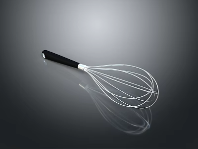 Computer Cooling Fan With Black Handle And White Metal Wires On Dark Background 3d model