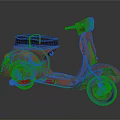 Vintage Orange Rusty Scooter With Black Seat Headlight And Weathered Frame
