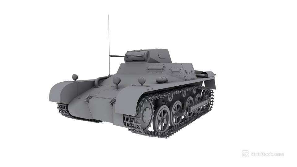 Detailed 3D Rendered Military Tank With Tracks Turret Antenna and Wheels 3d model