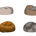 Cozy Bean Bag Chairs In Multiple Colors With Soft Plush Round Design 3d model