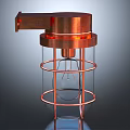 Copper Wall Light Featuring Metal Cage Frame And Clear Glass Shade Design
