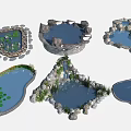 Decorative Garden Ponds With Stones Aquatic Plants Lily Pads And Wooden Walkway