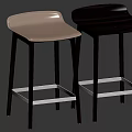 Modern Minimalist Bar Stools With Backrest And Black Solid Wood Legs For Home Kitchen Use