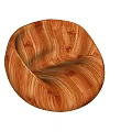 Natural Wooden Chair Featuring Round Shape And Smooth Wood Grain Surface