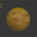 Decorative Wooden Sphere With Natural Wood Grain Pattern And Glossy Finish