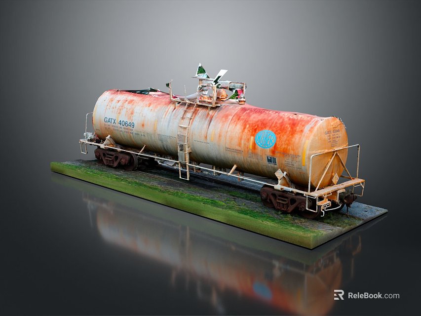 Rusty Weapon Model With Green Base Wheels And Detailed Top Equipment 3d model 