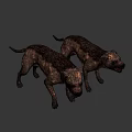 Fierce Zombie Dogs With Tattered Skin Red Eyes And Dark Background