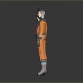 Game And Movie Characters In Orange Uniforms With Blue Yellow Stripes Caps On Gray Background