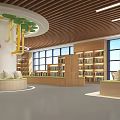 modern library 3d model