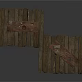 Vintage Rustic Wooden Platforms With Handcrafted Items And Decorative Displays