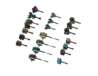 Q version cartoon weapon hammer 3d model
