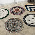 Round Rugs With Various Geometric And Floral Patterns For Home Decor