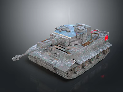 Detailed Military Tank 3D Model With Camouflage Paint Tracks And Cannon 3d model
