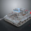 Detailed Military Tank 3D Model With Camouflage Paint Tracks And Cannon