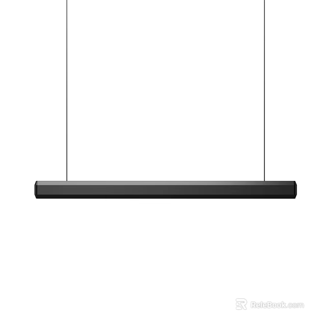 Modern Linear Black Pendant Light With Minimalist Design For Interior Lighting 3d model 