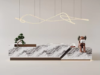 Front desk chandelier 3d model