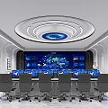 Command Control Room of Modern Monitoring Room 3d model