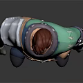 Cartoon Style 3D Male Character With Green Top Brown Pants Backpack Shoulder And Wrist Guards