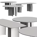 Round Tables With Different Materials Wooden Legs Glass And Marble Tops