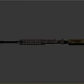 Tactical Rifle With Brown And Black Finish Long Barrel Picatinny Rail And Magazine