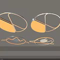Modern Sleek Ceiling Light Design With Circular Lines And Illuminated Rings 3d model