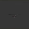 Military Armed Helicopter With Camouflage Paint Rotor Blades And Weapon Systems On Gray Background
