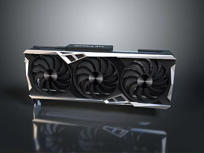 Efficient High Performance Computer Graphics Card With Three Cooling Fans Modern Design 3d model