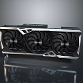 Efficient High Performance Computer Graphics Card With Three Cooling Fans Modern Design 3d model