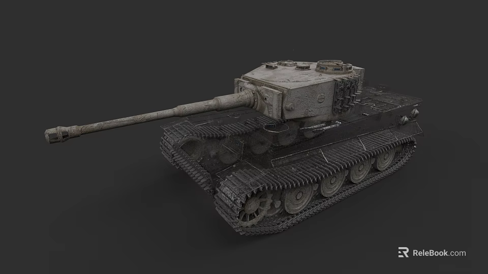 Vintage Military Tank Weapon With Long Barrel Tracks And Armored Design 3d model 