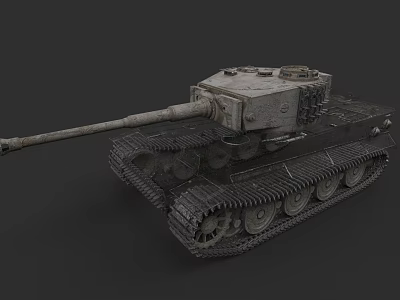 Vintage Military Tank Weapon With Long Barrel Tracks And Armored Design 3d model