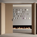 Modern folding door folding door multi-link sliding door folding sliding door fireplace 3d model