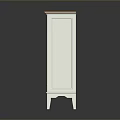 White Chest of Drawers with Brown Wooden Top and Multiple Storage Drawers