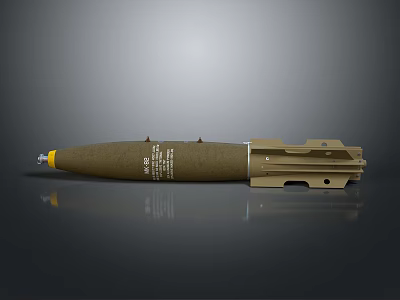 Detailed Aerospace Missile 3D Model Featuring Brown Body And Structural Parts 3d model